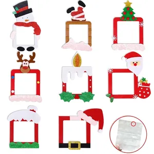 8-delige kerst lichtschakelaar decoratieset van vilt met kerstman en rendier