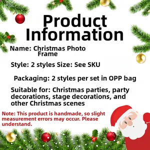 Detail of Christmas DIY non-woven photo frame packaging and festive party decor specs