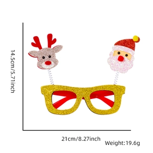 Glittery Christmas party glasses with reindeer and Santa Claus on spring detail