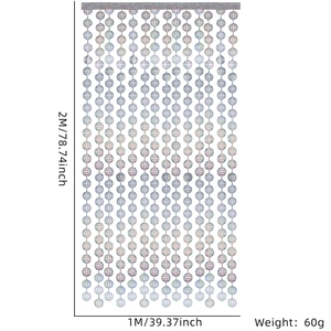 Rideau de boule disco laser arc-en-ciel pour fête, 1x2m décor de franges irisées mural