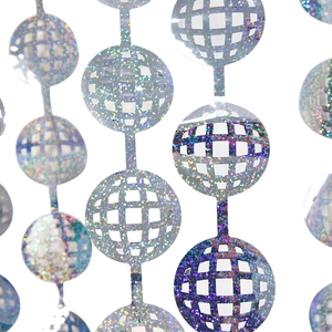 Silver laser disco ball curtain hanging decoration for birthday wedding party backdrop