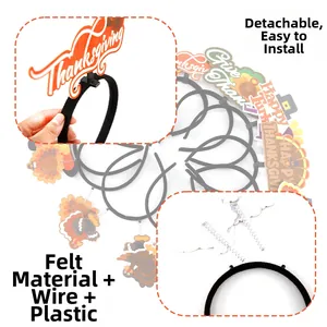 Detail of Thanksgiving turkey headband showing felt material and detachable assembly components