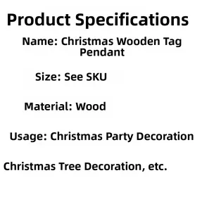 Detailed specifications for wooden Christmas tree ornaments and festive party decorations