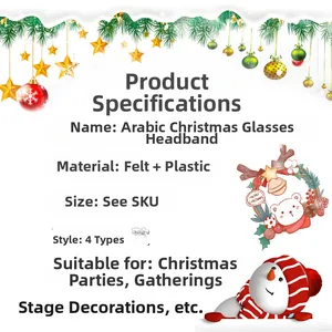 Details zu Weihnachts-Stirnbändern aus Filz und Kunststoff für Party-Dekorationen