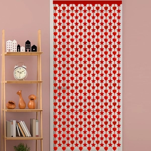Red heart and star shaped fringe curtain for Valentine's Day party backdrop decoration