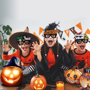 LED Halloween Trick or Treat glasses set for kids party decorations and glowing props