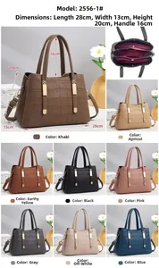 Detailed view of crocodile embossed leather handbag showing size specs and color options
