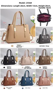 Detailed size specifications and interior layout of the lychee texture women's handbag