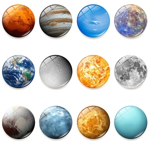 Solar System Planet Refrigerator Magnets Glass Magnetic Fridge Stickers For Kitchen Home Office Board Decoration Galaxy Earth