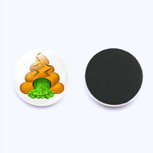 Détails des aimants de frigo ronds de 25mm avec emoji en verre et dos magnétique