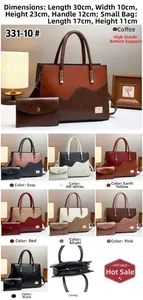 Macro display of two-piece tote bag set dimensions and various color options