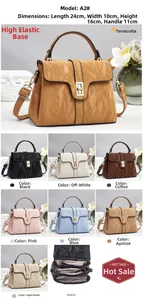 Detailed size chart of textured crossbody bag showing 24x10x16cm and internal compartments