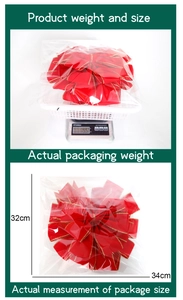 Weight and size dimensions of large red Christmas velvet bow with gold edges