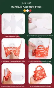 Detailed DIY assembly steps for Christmas felt gift bag with snowflake patterns