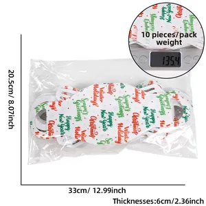 Detailed view of Christmas gift bags showing size 33x20.5cm and product weight 135.4g