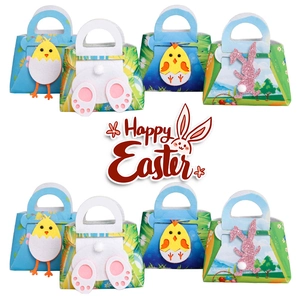 Easter Felt Gift Handbag Cartoon Rabbit Chick Candy Bags For Festival Party Kids 3D Applique Festive Present Storage Bag