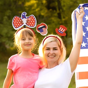 Patriotic July 4th headbands with American flag patterns for Independence Day parties