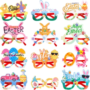 Easter Party Decoration Glasses Plastic Felt Bunny Chick Easter Egg Patterns For Holiday Dress Up Photo Props Festive Eyewear