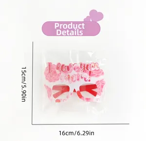 Floral Mother's Day glasses with I Love You Mom text in protective plastic packaging