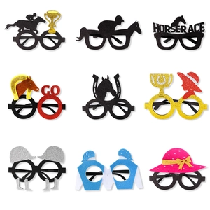 Horse Race Themed Party Glasses Creative Equestrian Style Eyewear Photo Props For Derby Day Party Decoration Festive Accessories
