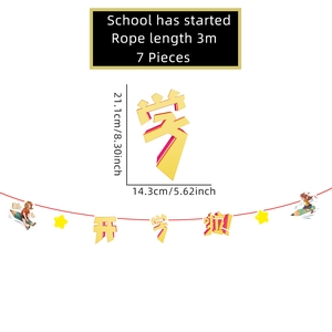 Welcome Back to School banner set for classroom decoration with 3-meter hanging string