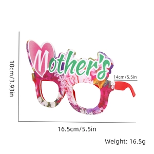 Detailed dimensions of Mother's Day floral paper glasses with size and weight specs