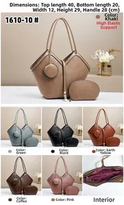 Detail view of large tote bag set featuring multiple compartments and color options