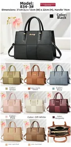 Detail showing various colors of contrast拼接 checkerboard patterned tote bags with dimensions