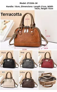 Detailed size specifications and interior layout of this vintage shell crossbody bag