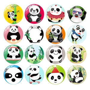 Cute Cartoon Panda Fridge Magnets Glass Crystal Refrigerator Magnets for Whiteboard Kitchen Decor Office Locker Decorations