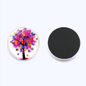 Magnets de réfrigérateur en verre Arbre de Vie 25mm avec décorations florales colorées