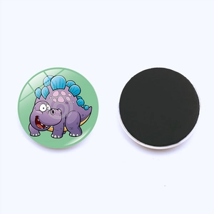 Cartoon dinosaur glass fridge magnet with magnetic backing for home decor 25mm