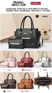 Detail view of large snakeskin texture handbag with inner purse in various colors
