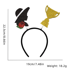 Detailed size chart of the horse racing headband with dimensions 22.5cm by 19cm