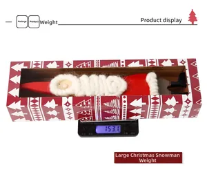Detailed scale view of a large wool felt Santa doll with red and white knit textures