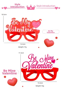 Detailed size and weight specs for red Valentine heart party eyewear 15.5cm wide
