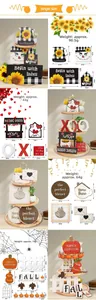 Dimensiones y peso detallados para juegos de decoración de madera para bandejas festivas
