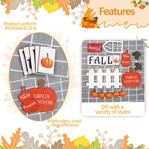 Set decorativo de madera para bandeja de otoño con carteles de calabaza y hojas de arce