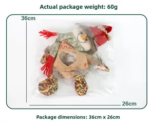 Detalle de bolsa regalo de muñeco de nieve con medidas 36x26cm y peso de 60g