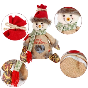 Christmas snowman gift bag with heart window and Merry Christmas embroidery