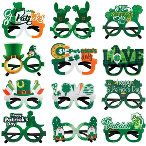 St. Patrick's Day Novelty Glasses Irish Shamrock Party Favors Plastic Felt Costume Props For Festival Celebration Decor