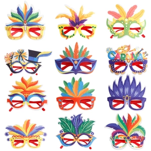 Mexicaans Carnaval Feest Decoratieve Bril Kleurrijke Veer Frames Voor Masquerade Verkleedpartij Feestelijke Viering Rekwisieten Accessoires