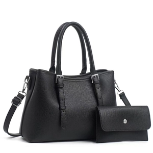 Litchi Grain PU Leather Handbag And Wallet Retro Minimalist Large Capacity Shoulder Crossbody Purse For Women
