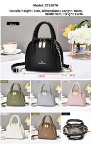 Detailed size chart and multi-color selection for this lychee leather shell crossbody bag