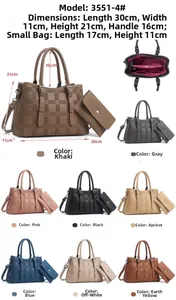 Detailed grid showing 4G embossed leather tote set in eight colors with size dimensions