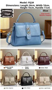 Detail view of crocodile pattern crossbody bags with dimensions 24cm x 10cm x 16cm in 7 colors