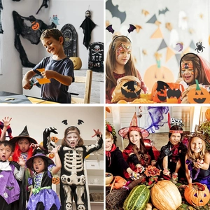 Halloween headband collection with pumpkin and bat designs for spooky party costumes