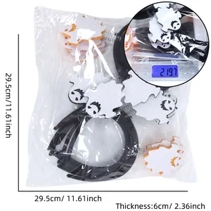 Detail of Halloween ghost headbands set in packaging with size and weight measurements