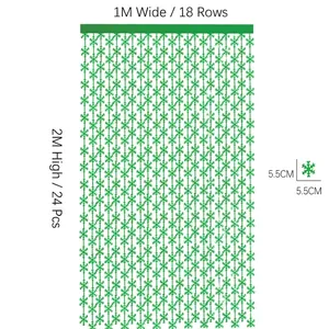 Green snowflake foil fringe curtain party backdrop, 1x2m decorative door tinsel curtain