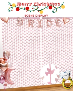 Roségold Deko Set mit Vogel Girlanden, BRIDE Ballons und Ringförmigen Folienballons